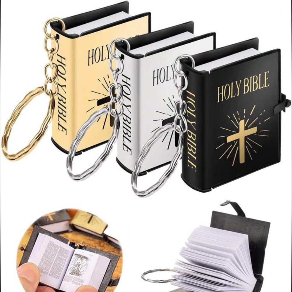 1PC Mini Book Bible Keychain
